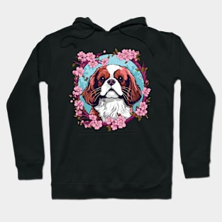 King Charles Spaniel with Cherry Blossom flowers Hoodie